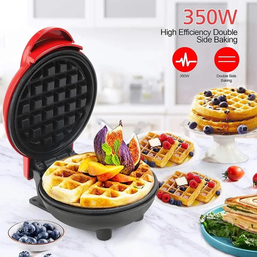 Mini Waffle Maker Breakfast Machine Non Stick Easy Clean (random Color )