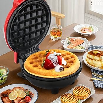 Mini Waffle Maker Breakfast Machine Non Stick Easy Clean (random Color )