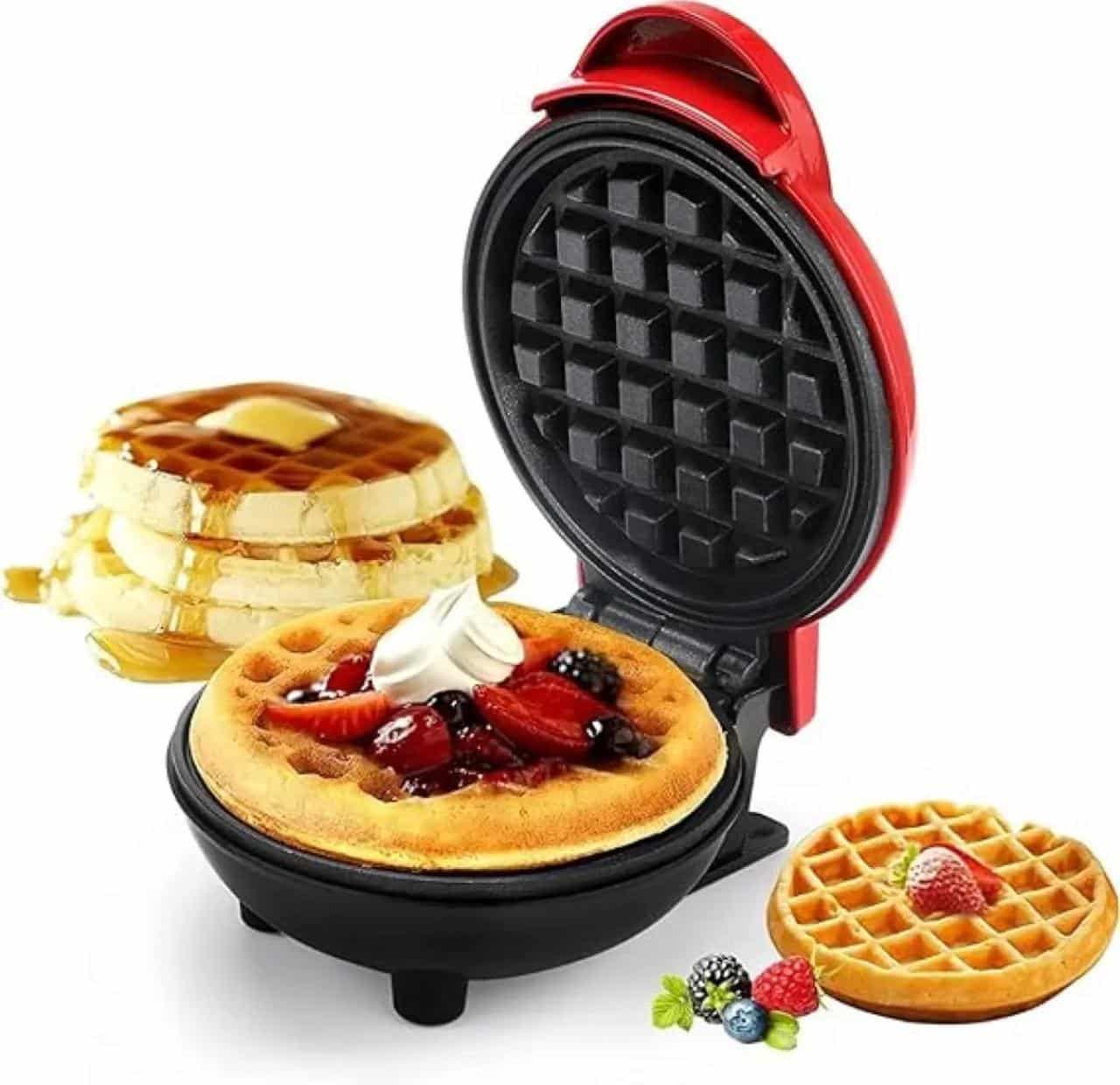 Mini Waffle Maker Breakfast Machine Non Stick Easy Clean (random Color )