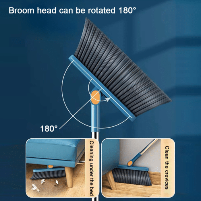 Attachable Broom with dustpan cleaning