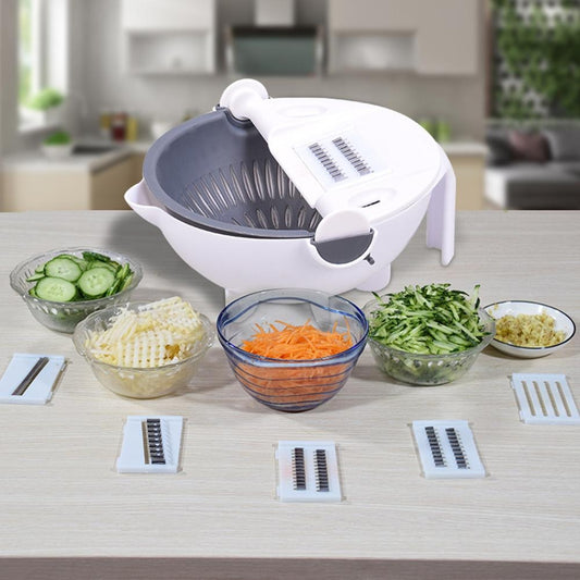 5pcs Multi-Function Vegetable Potato Slicing Shredding Machine Washing Household Grater Draining Basket